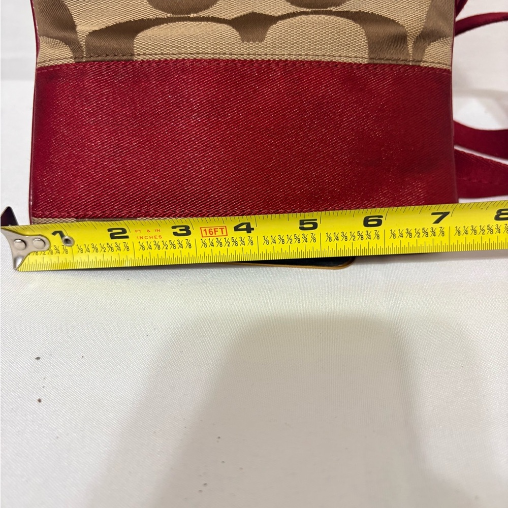 Stylish Red and Tan Crossbody Bag - Picture 6 of 7
